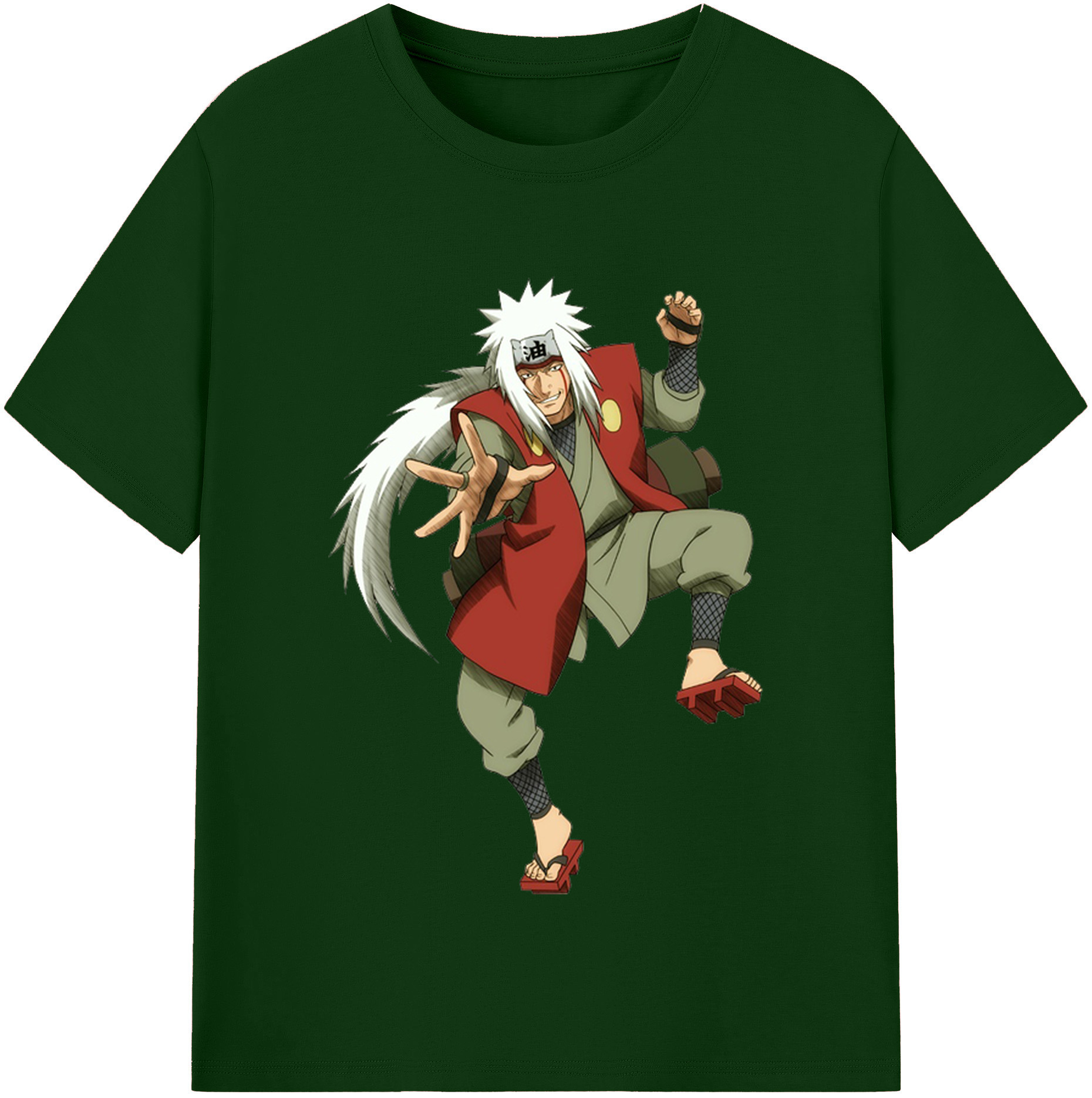 （画像用） NARUTO -ナルト- 自来也（じらいや） Jiraiya 綿100％半袖Tシャツ（フロントプリント）